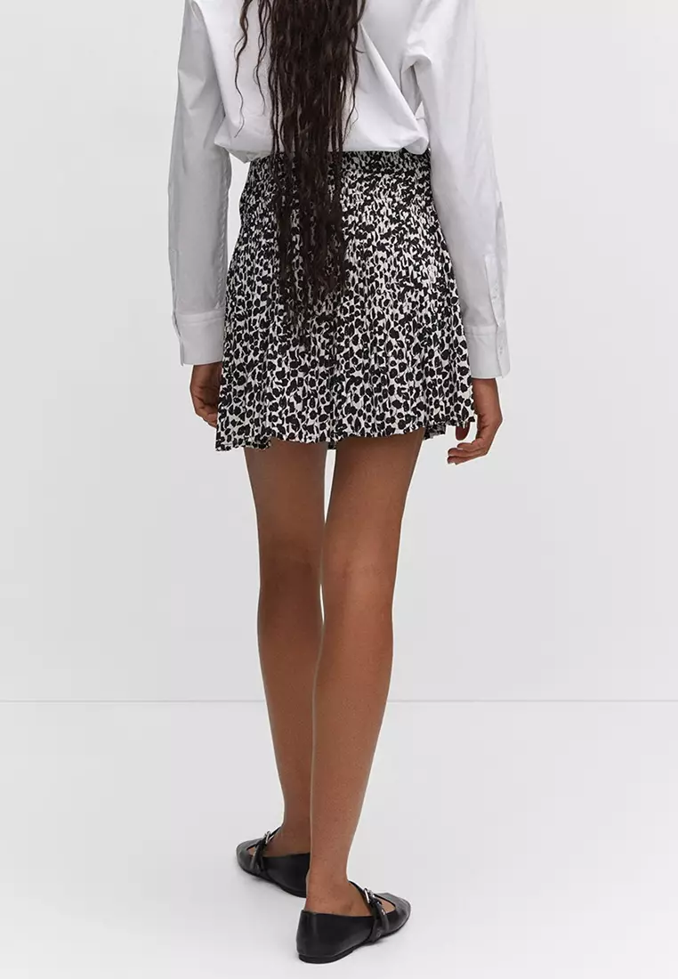 Mango Printed Pleated Mini Skirt 2024 Buy Mango Online ZALORA
