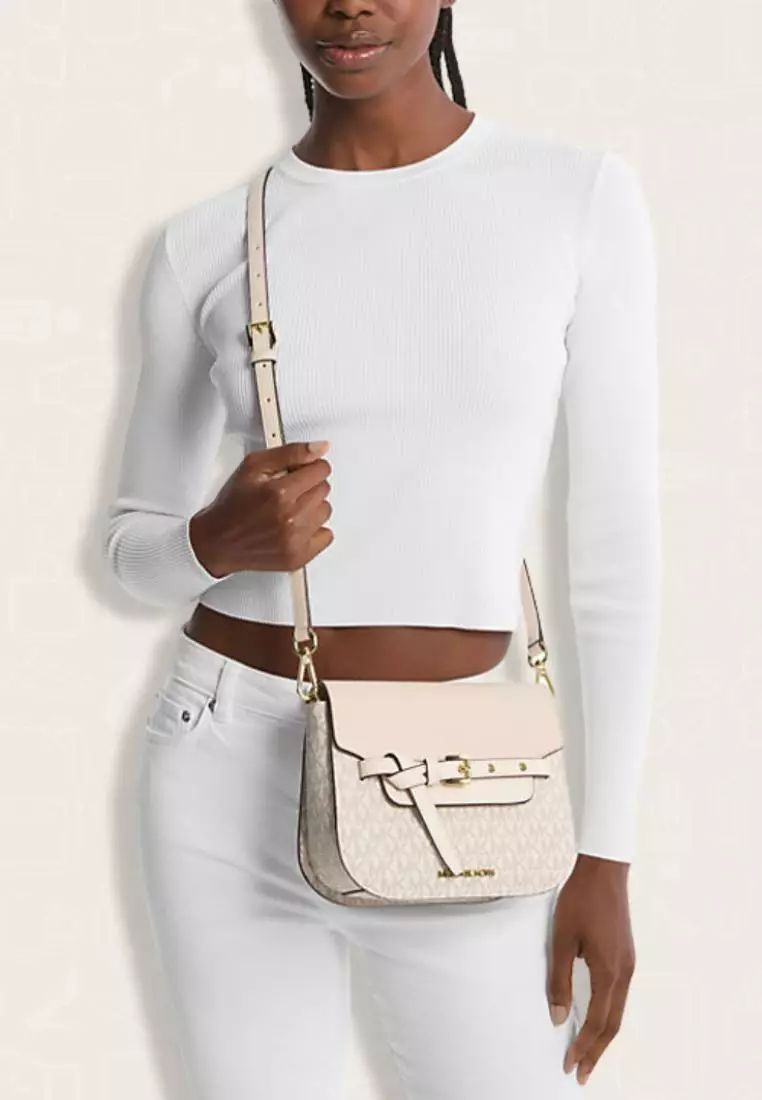 Michael Kors Emilia Small Logo Crossbody Bag Light Cream Multi