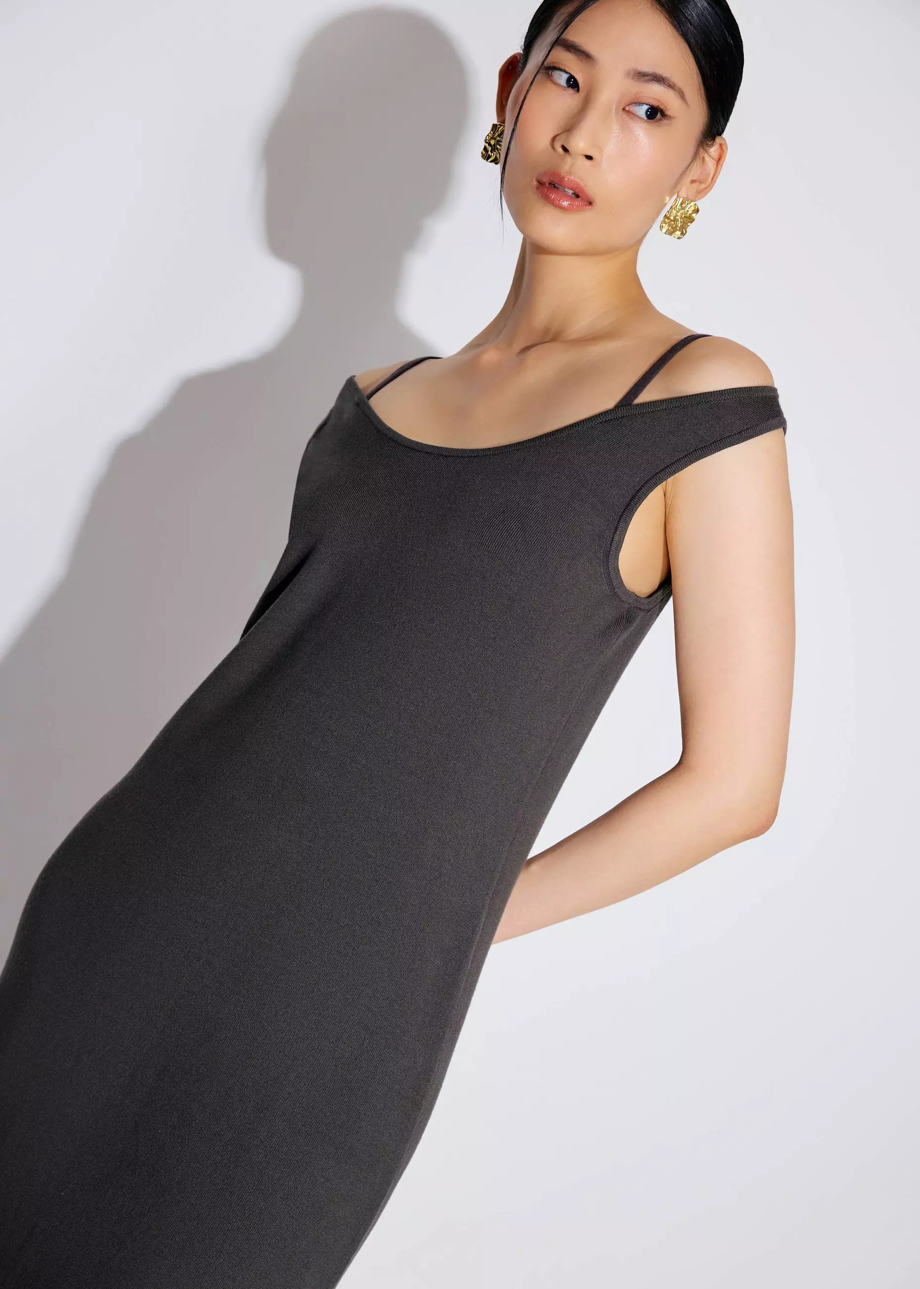 Dress Wanita - Reversible Knit Column Midaxi Dress