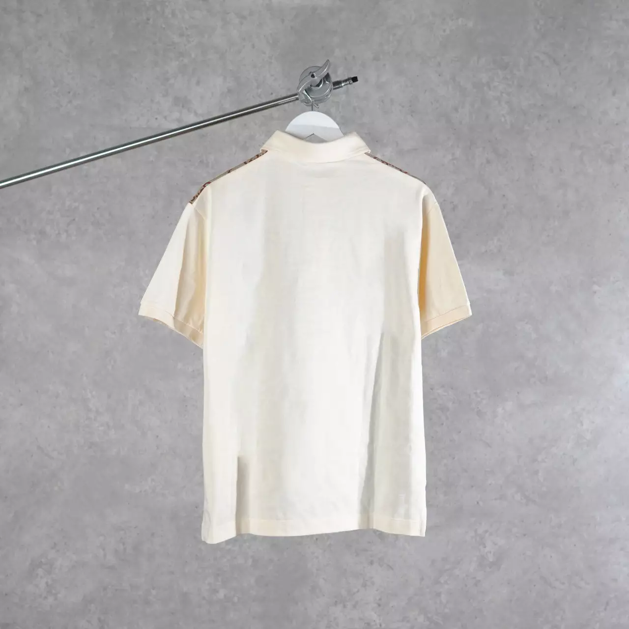 Polo GUCCI GG MONOGRAM BROWN BEIGE CREAM SILK POLO 100% ORIGINAL
