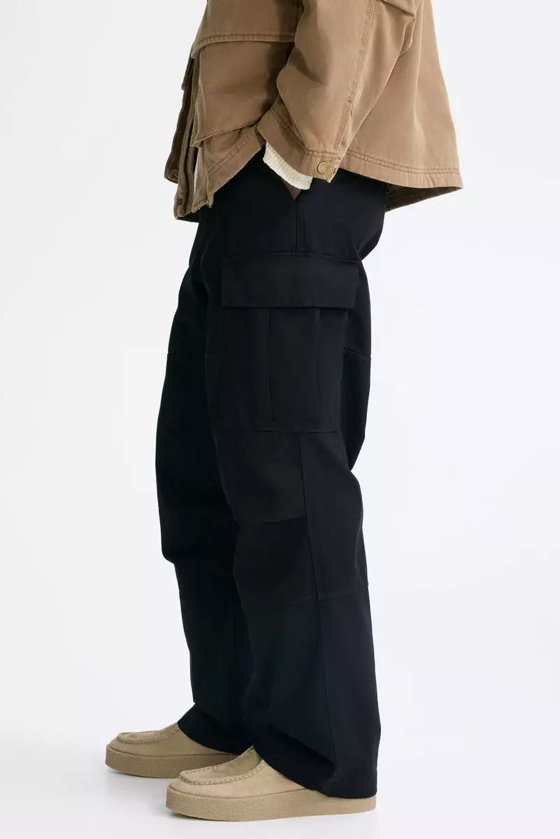 Relaxed Fit Cotton cargo trousers