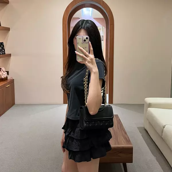 Tas TORY BURCH FLEMING GHW BLACK SHOULDER BAG SMALL 100% ORIGINAL