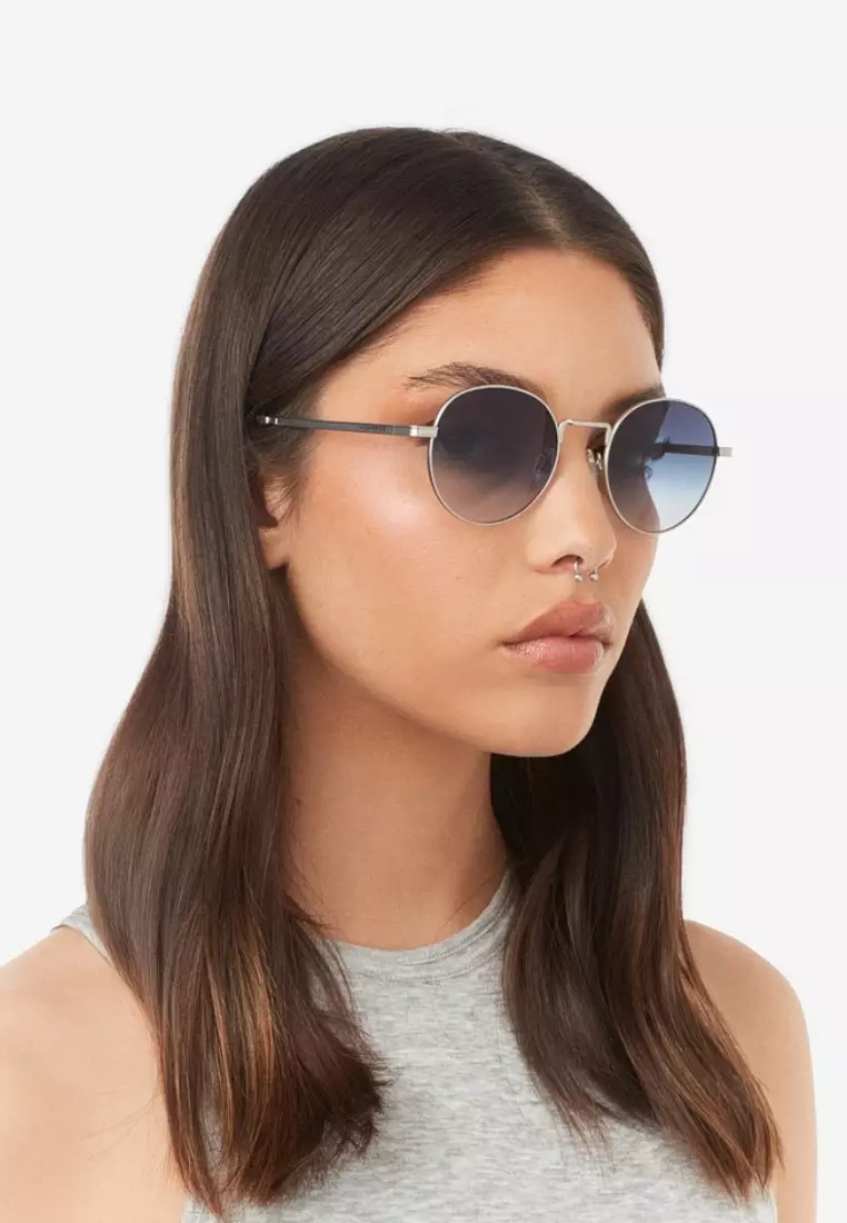 HAWKERS Silver Blue MOMA Sunglasses for Men and Women, Unisex. UV400 Protection. Official Product designed in Spain