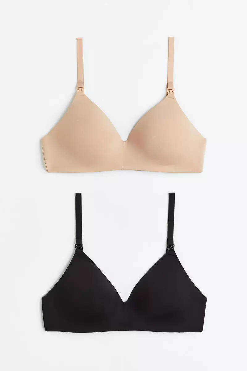 Buy H&M MAMA 2-pack padded non-wired nursing bras 2024 Online