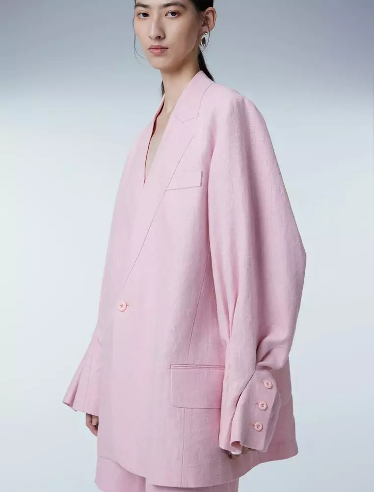 百搭宽松中长款西服