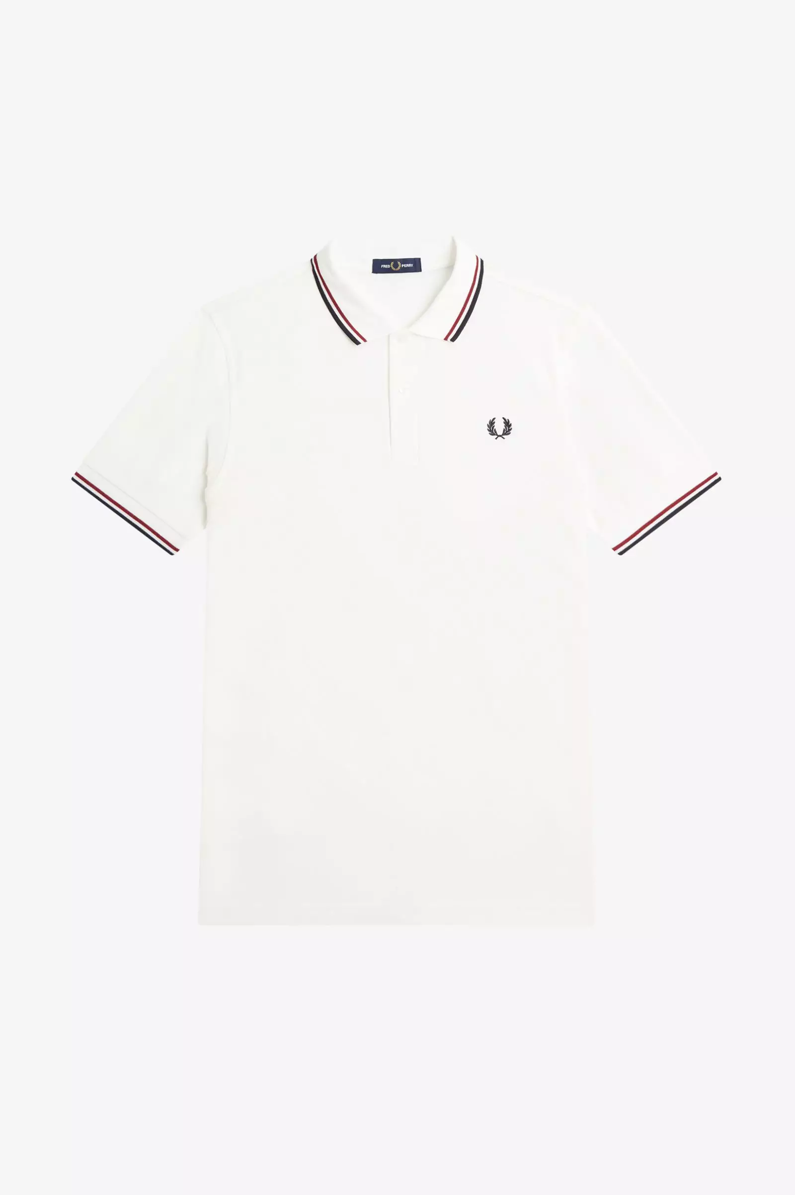 Jual Fred Perry Fred Perry Polo Shirt Snow White / Burnt Red / Navy ...