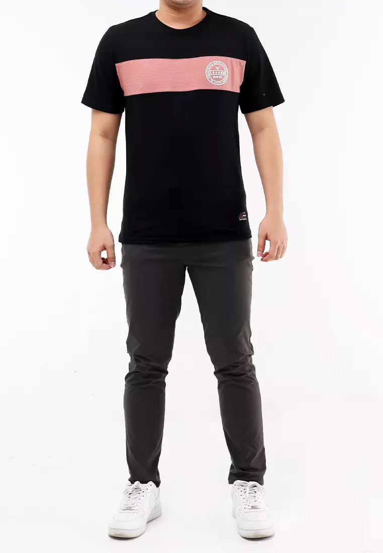 Round Neck Streaky Short Sleeves