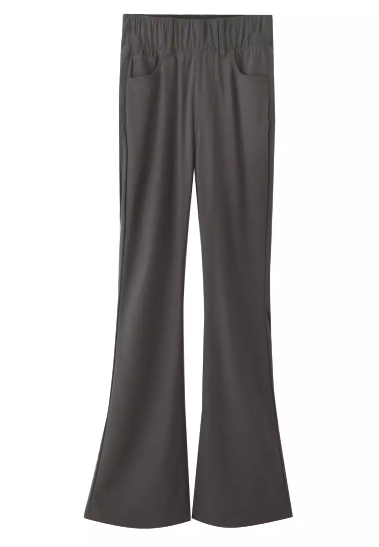High-Waist Shaping Flared Pants with Stretch Wide Waistband [BA7617]
