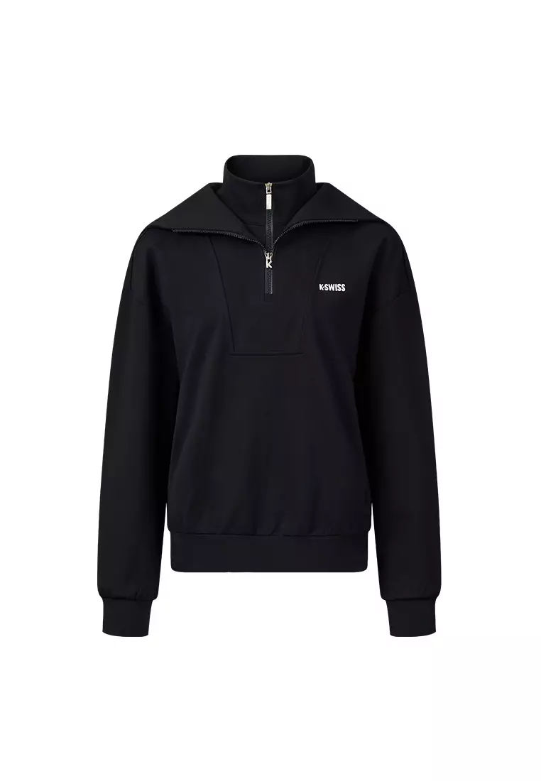 WOMEN'S LOGO TURTLENECK HALF-ZIP HOODIE