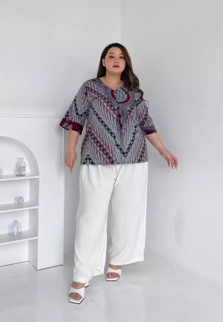 Plus Size Batik Top West Java Elisha Red
