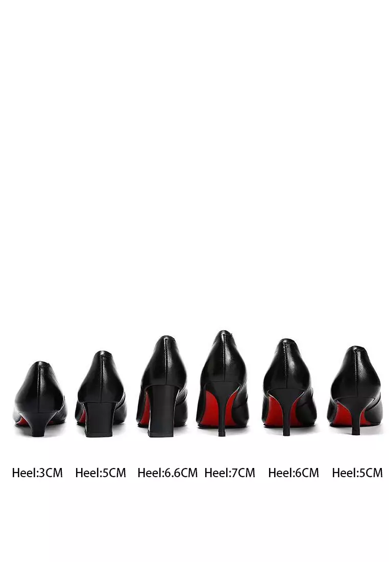 Leather Uniform Pointy Pumps 1656