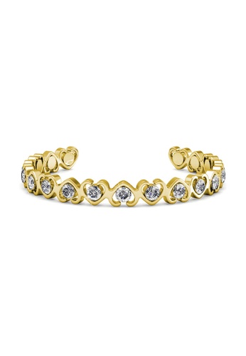 Her Jewellery gold Simply Love Bangle (Yellow Gold) - Made with premium grade crystals from Austria 5EBB3AC29A6756GS_1