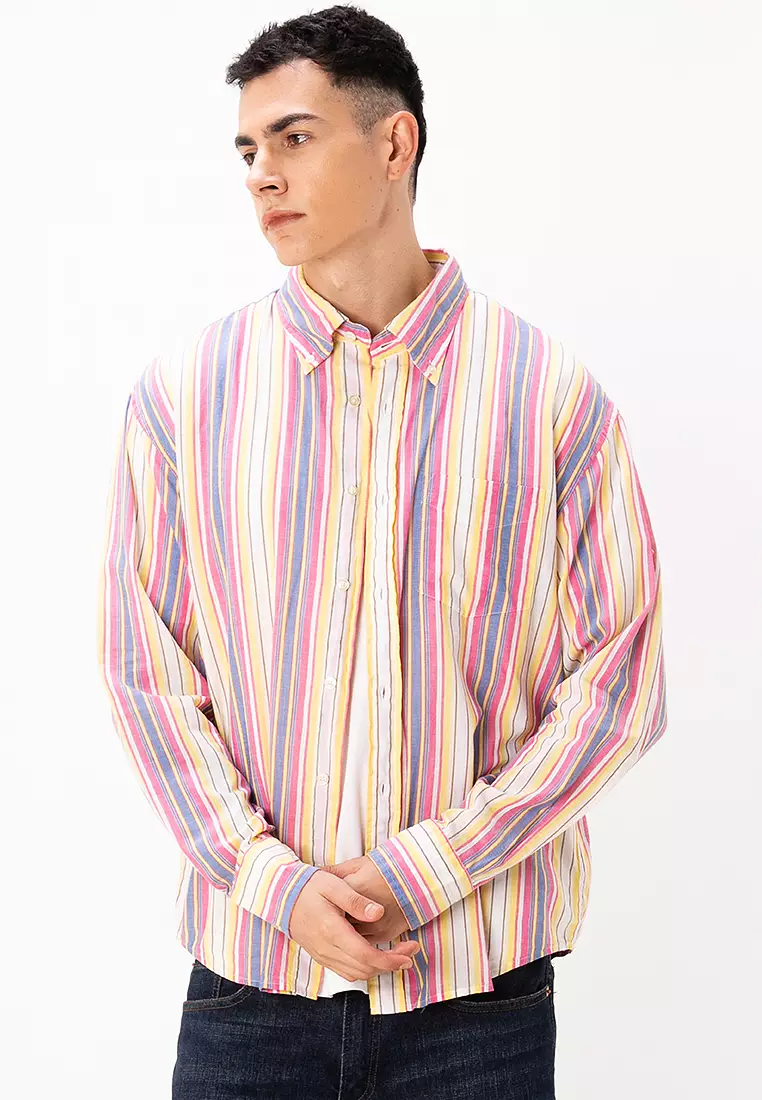 Buy Gant Relaxed Fit Multi Striped Shirt 2025 Online | ZALORA 