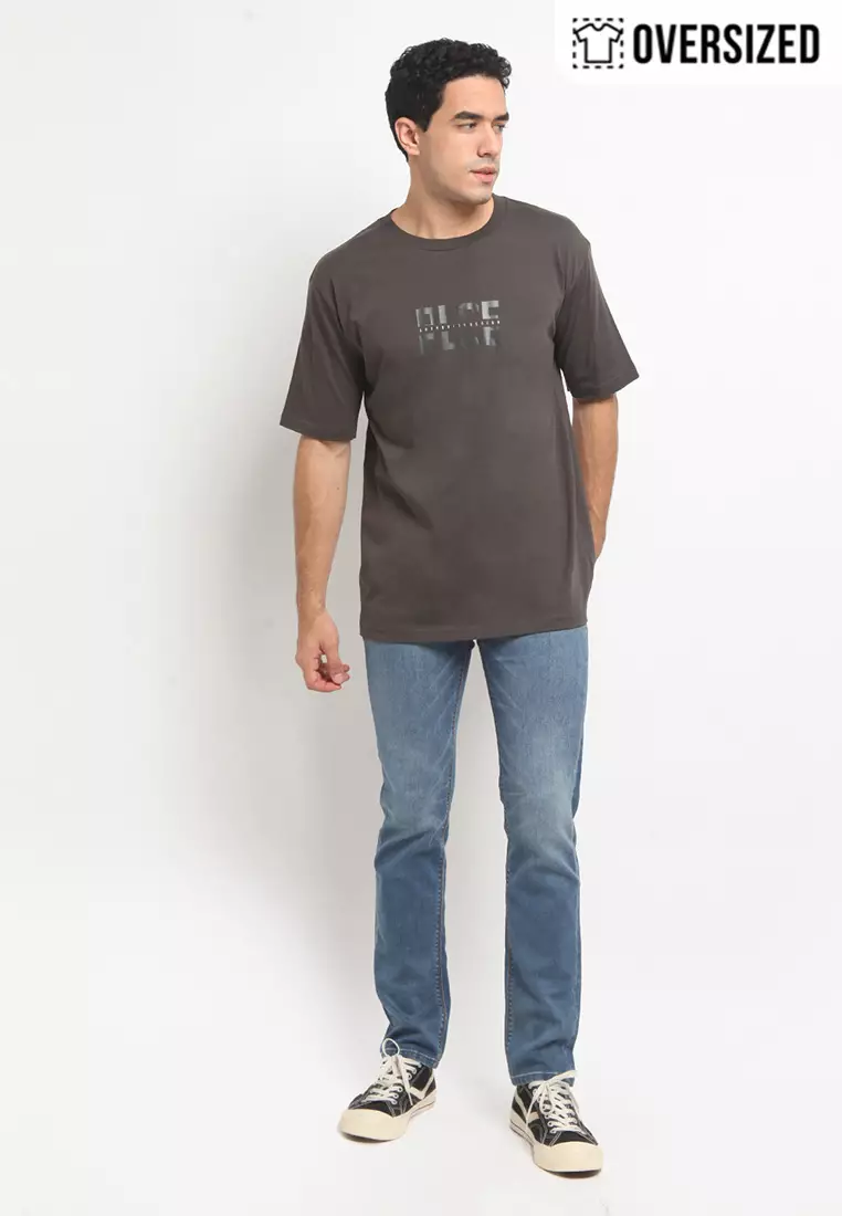 POLICE T-Shirt Cotton Combed Oversized Pria 2079180181