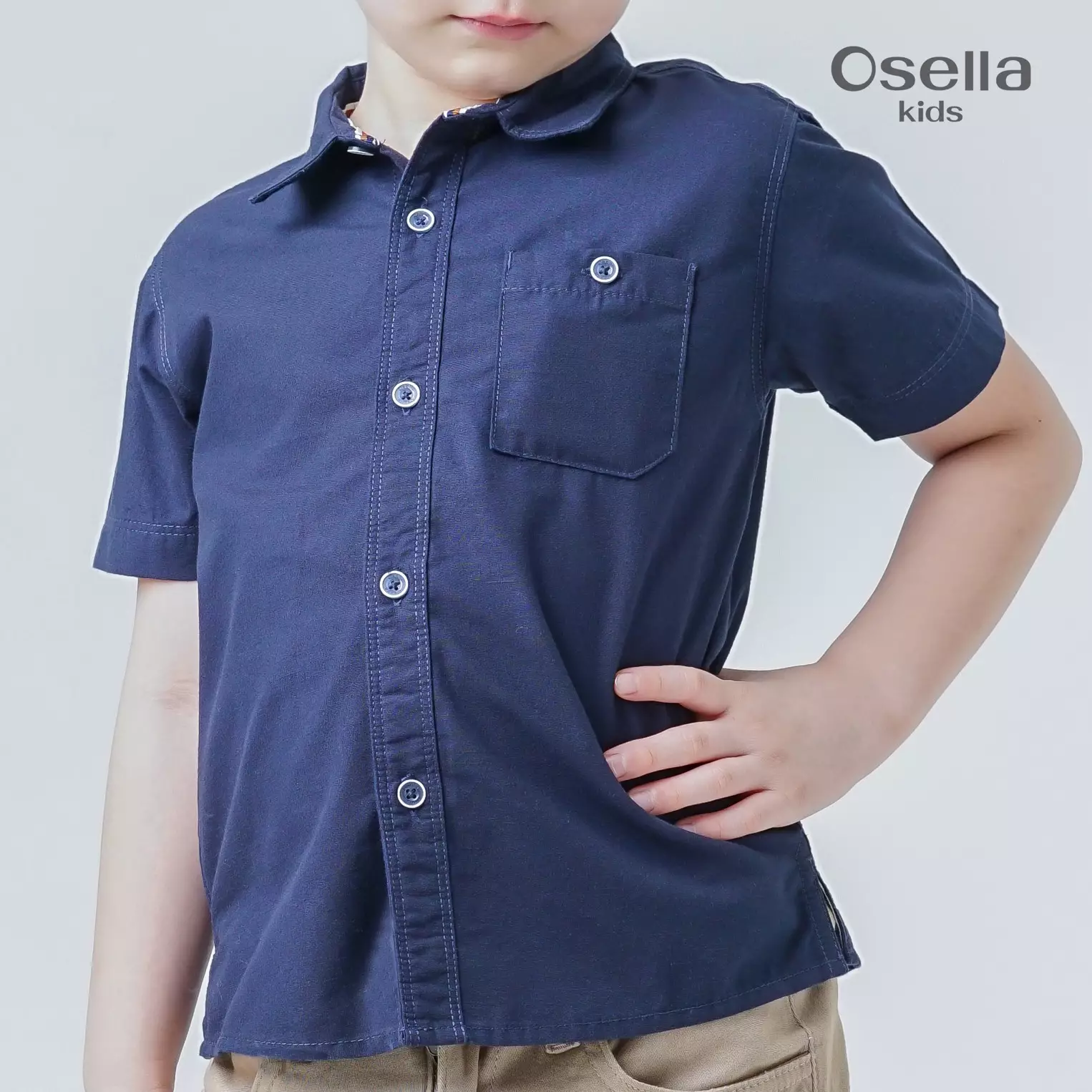 Osella Kids Elmer Regular Fit Short Shirt 2232660359 | Kemeja Formal Anak Laki Laki