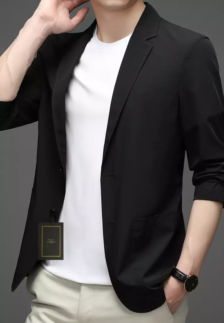 Casual Blazer Men Men's Summer Stretch Thin Blazer Comfortable