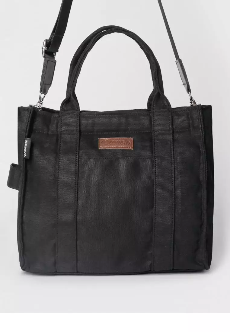 Pamole - Tas Selempang Wanita Bahan Kanvas Premium - Sanori Series - Hitam