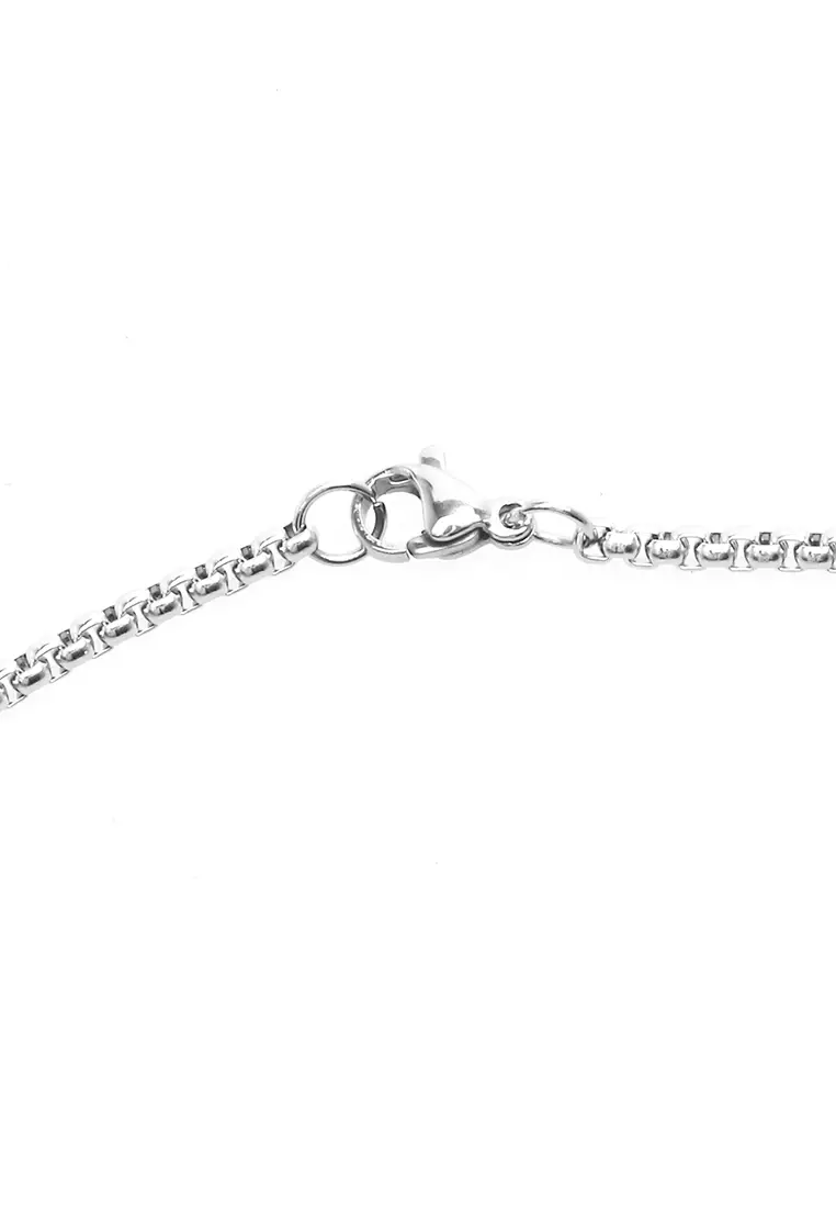 Ainsley Aksesoris Fashion Kalung Pria Wanita Necklace Tali Rantai Liontin Feather Material Alloy ORIGINAL - Silver