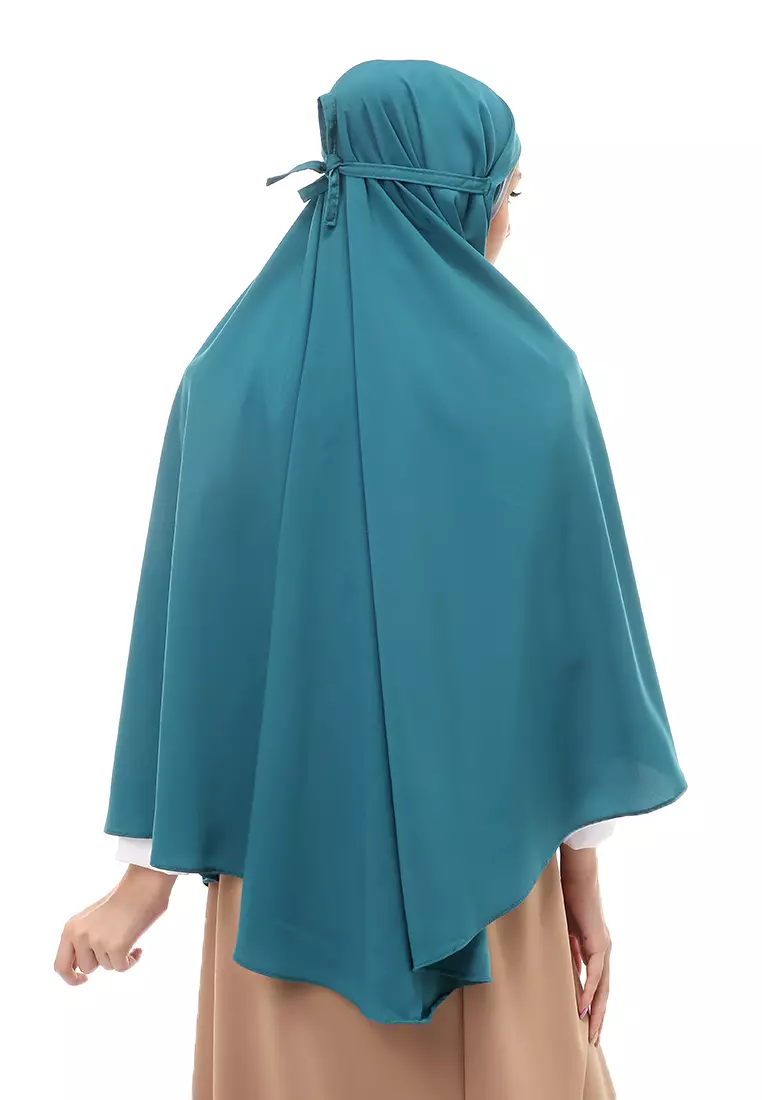 Nindy Jilbab Khimar Bergo Jumbo Motif Polos Relaxed Fit - Tosca