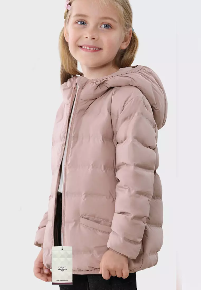 Girls pink clearance down jacket