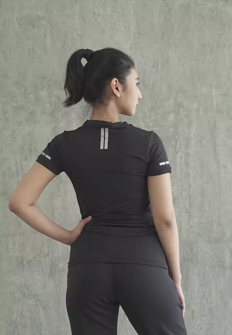 Flexzone Running Jersey with Reflective KeepRunning series Black