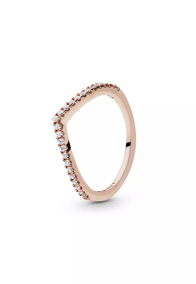 Pandora sparkling wishbone store ring gold