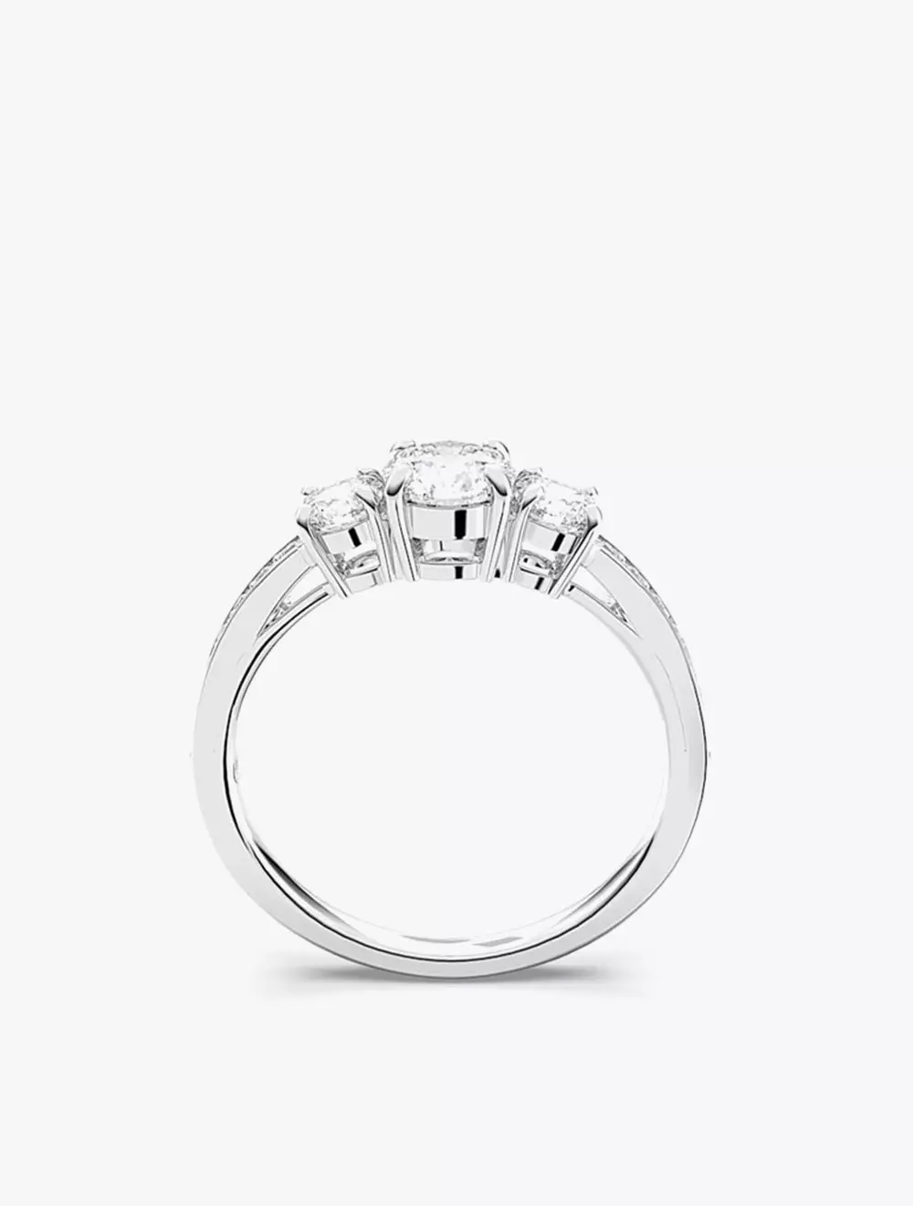 Attract Trilogy Ring, Round Cut, White, Rhodium Plated - 55 - White