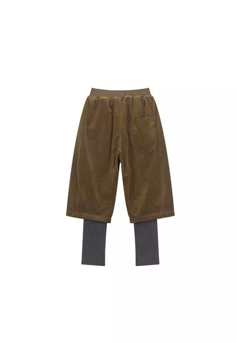 Loose Fit Corduroy Mid-Calf Trousers