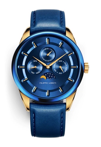 Filippo Loreti blue and gold Filippo Loreti - Venice - Classic Venice moon phase blue & gold unisex quartz watch, 40mm diameter AB816AC98E7A2CGS_1