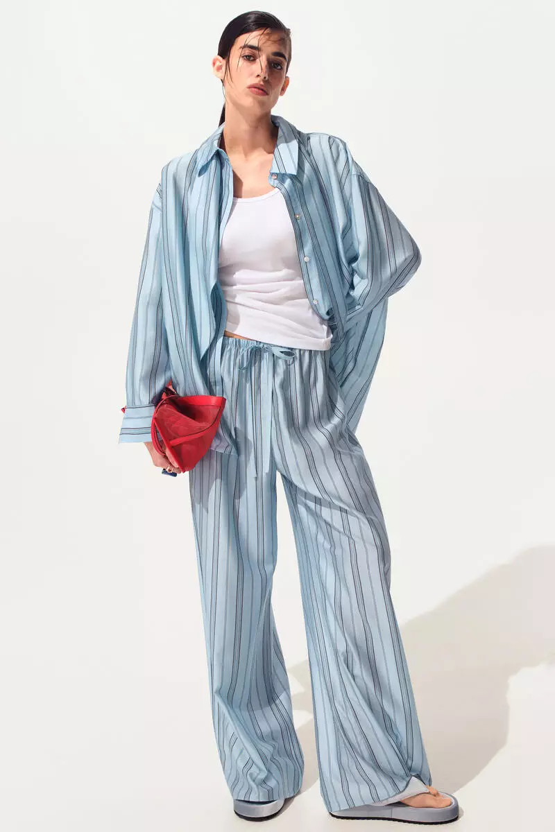 Wide drawstring trousers