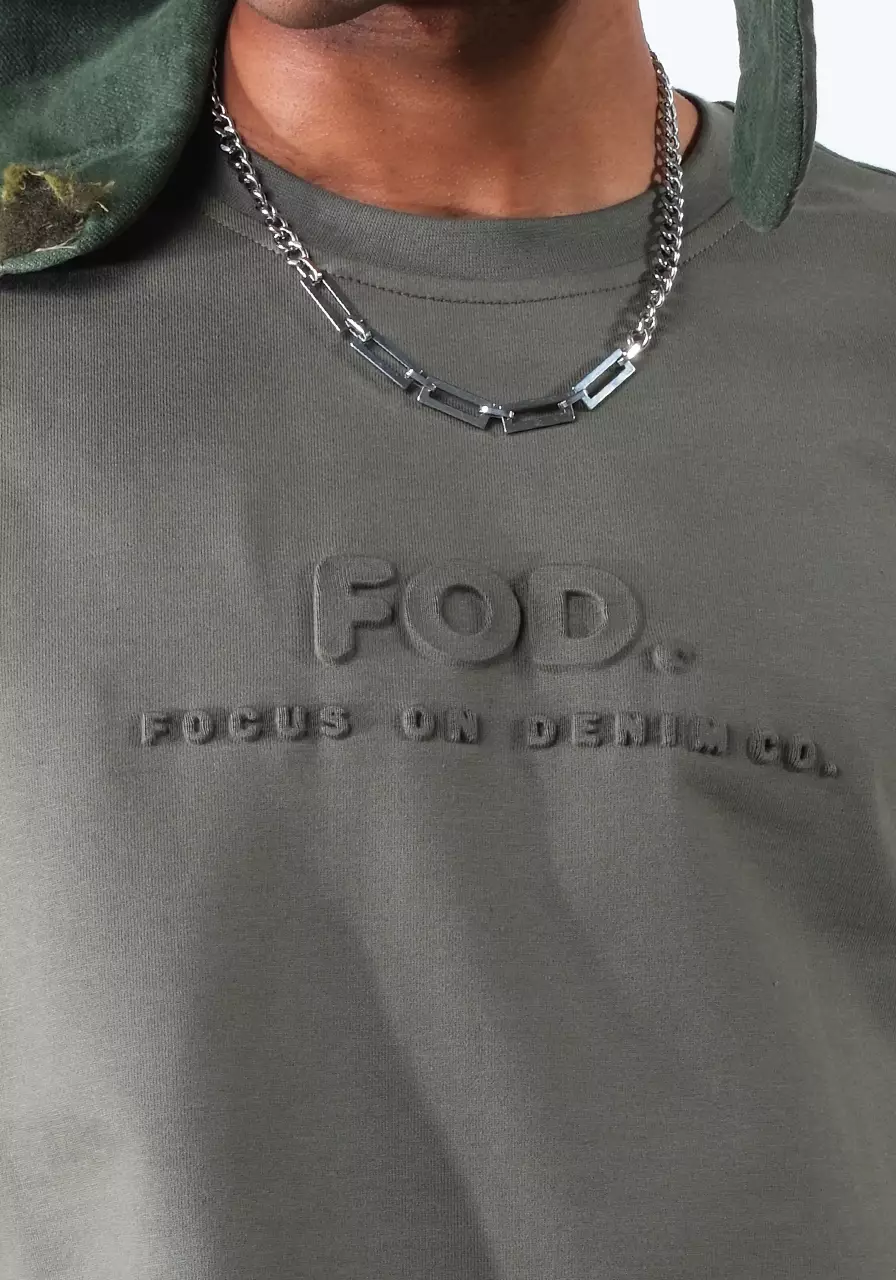 Kaos Pria Boxy Pine Olive