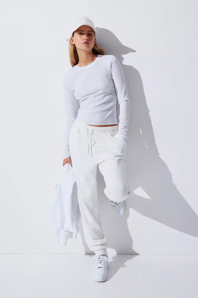 Buy H M Sheer ribbed top 2024 Online ZALORA Singapore