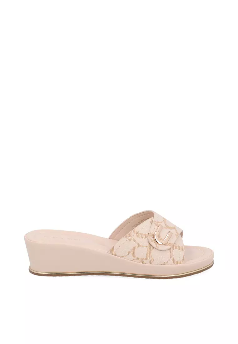 Carlo Rino Beige CR Harper Wedge Flats