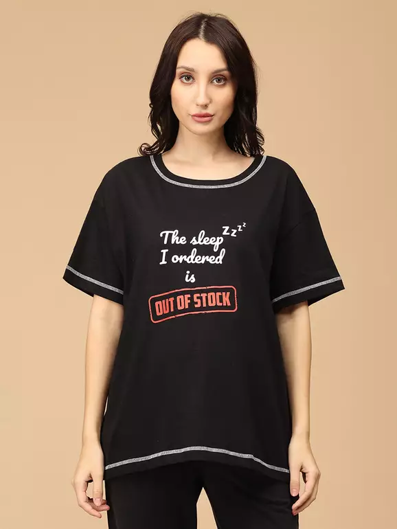 Out of Stock Oversized Maternity T-Shirt - Black