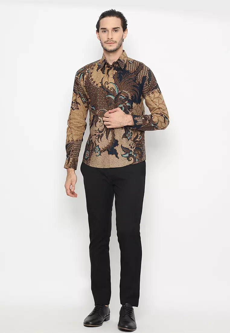 Kemeja Batik Pria Slimfit Adiwijaya - Navy