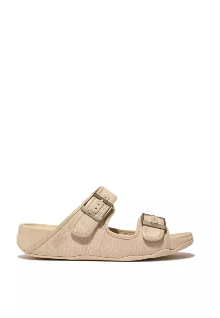 Buy FitFlop FitFlop Men s GOGH MOC Buckle Canvas Slides Stone