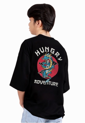 Inspi black Hungry for Adventure Mens Oversized T-Shirt 43CEAAA2F9EFD4GS_1