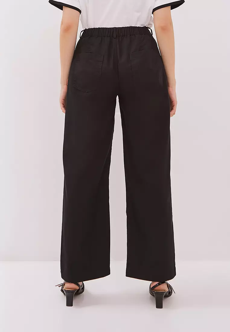 DUST Celana Straight Pants Aruni Hitam TENCEL™ Comfease (D.39135)