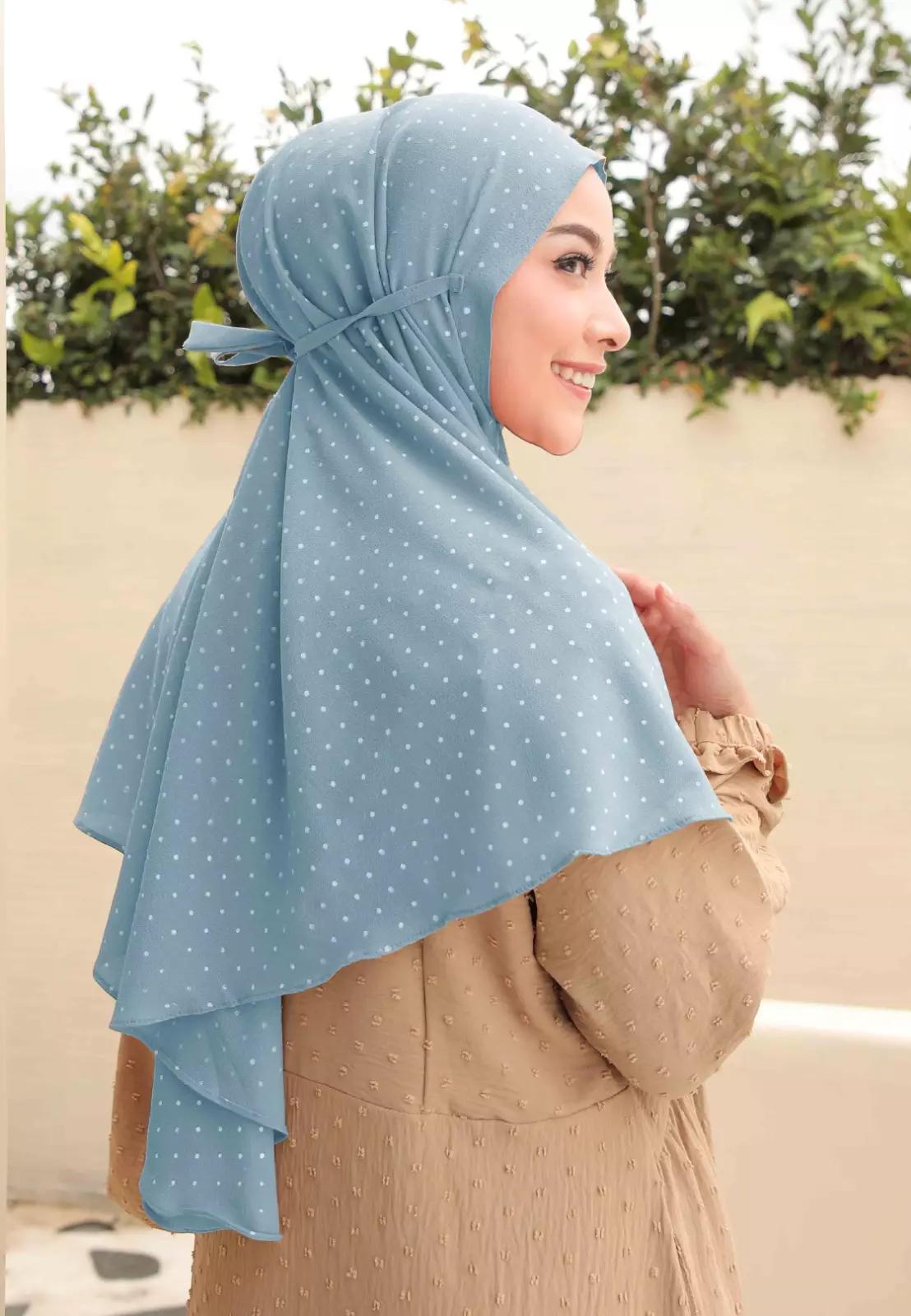 Zelena - Rowena Bergo | Hijab Instan Tali | Kerudung Motif - Blue