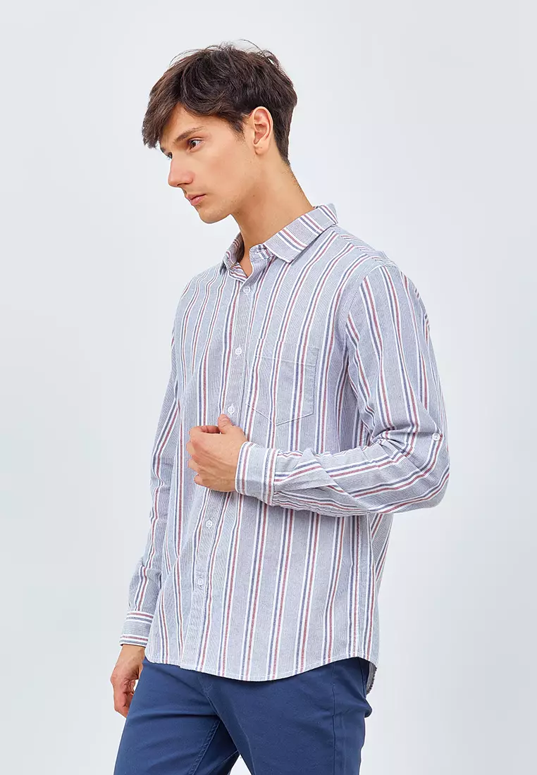 Manzone Kemeja Lengan Panjang Pria MZY-BASE - LIGHT BLUE