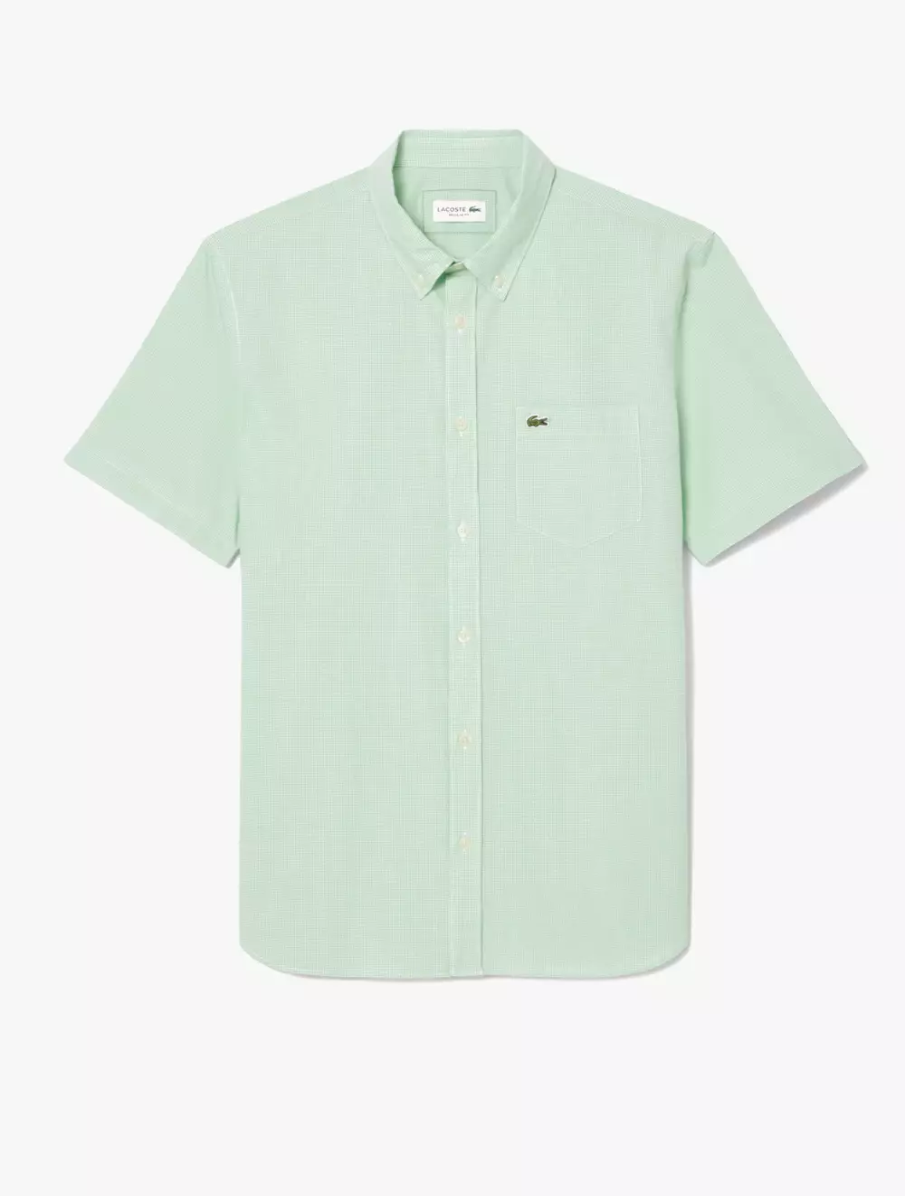 Short Sleeved Regular Fit Gingham Shirt - White