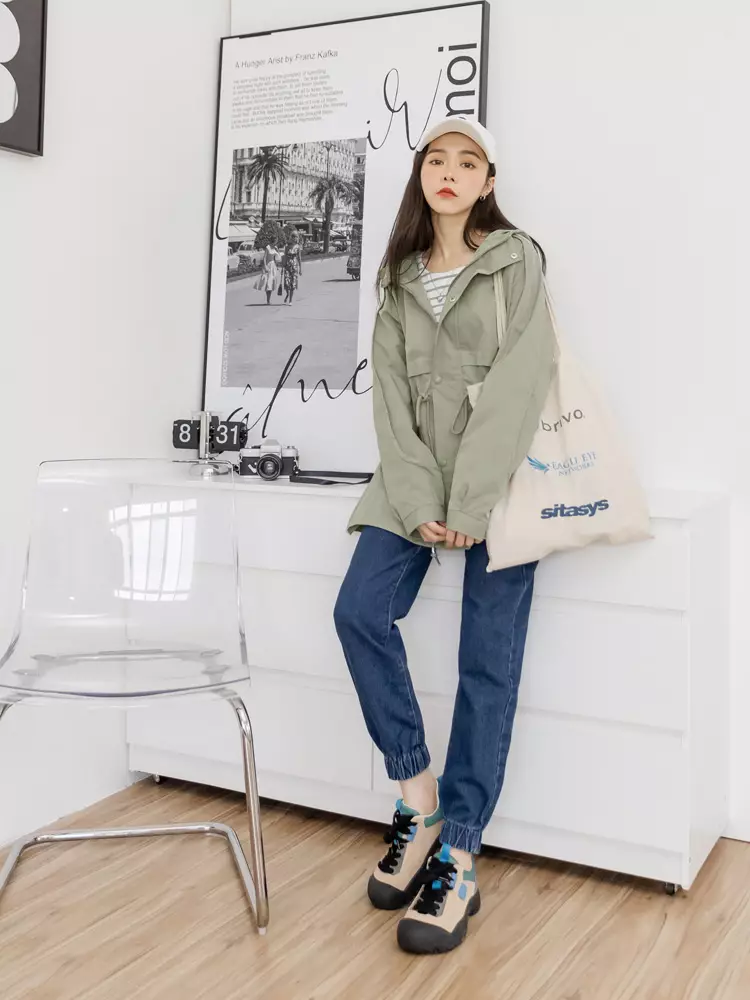 OB嚴選 純棉前後腰頭造型牛仔束口褲《BA7335》