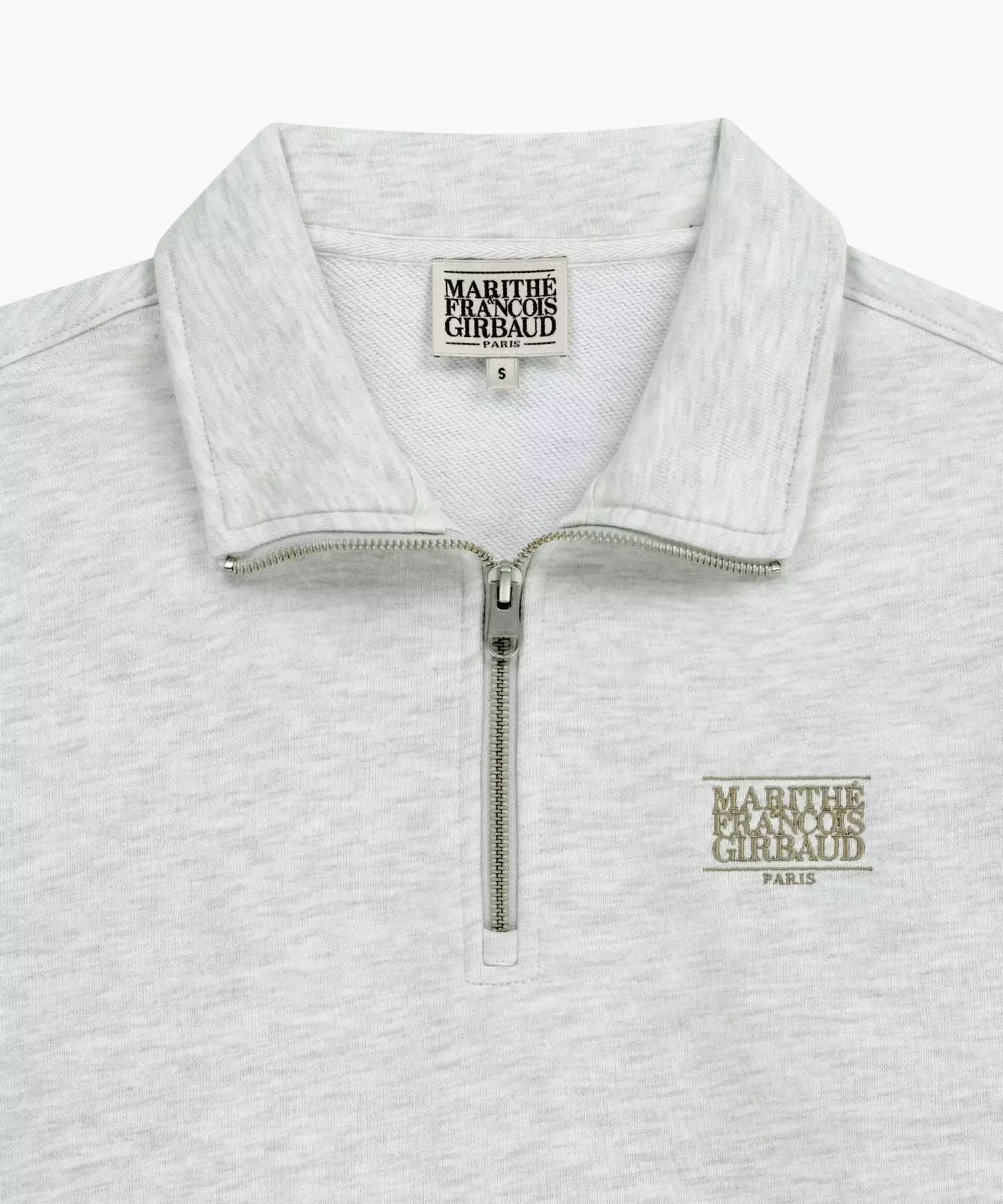 SMALL CLASSIC LOGO HALF ZIPUP SWEATSHIRT light heather gray