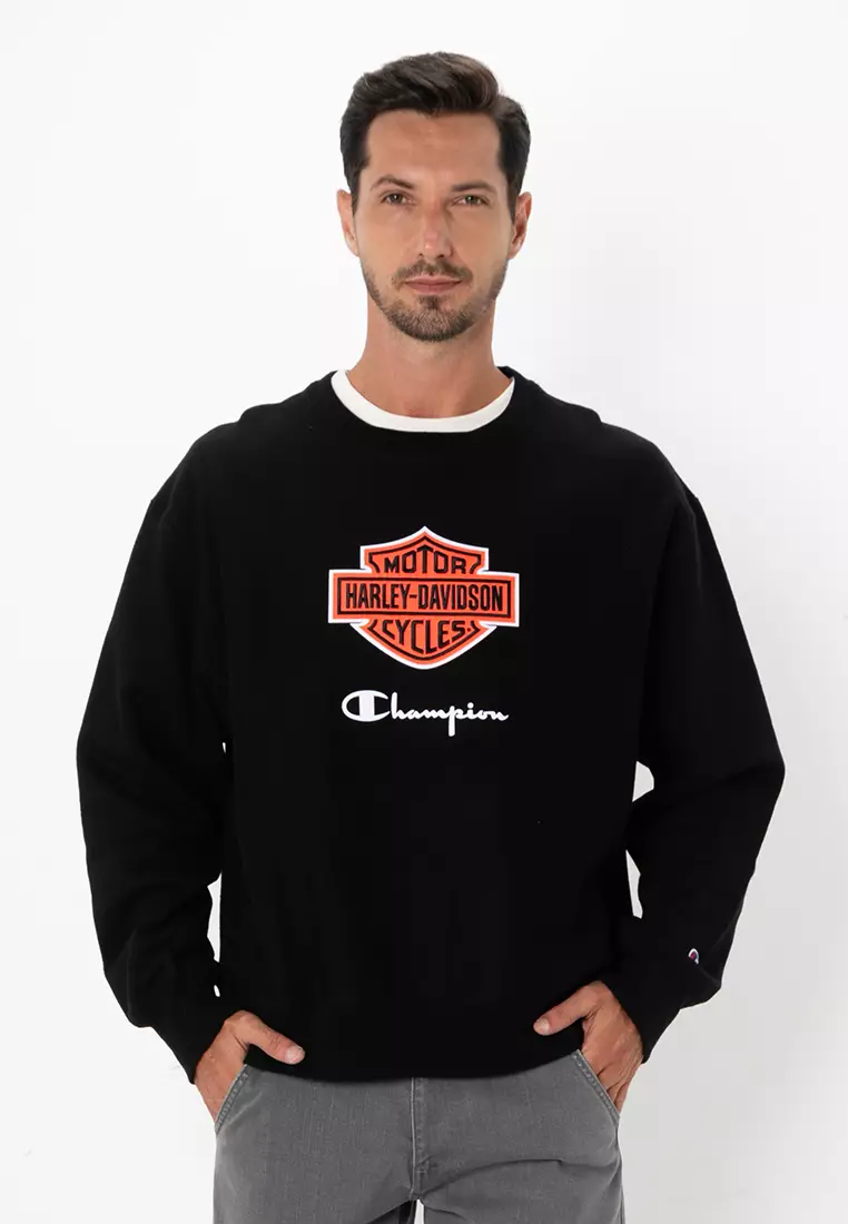 【新品】Harley-Davidson Champion スウェット 黒 M Champion トレーナー スウェット Champion(R) x Harley-Davidson