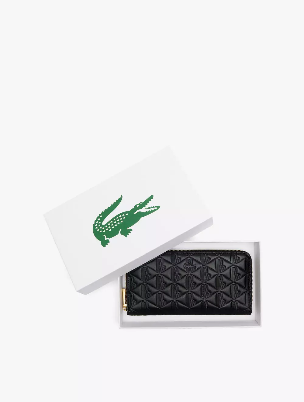 Maheki Zipped Embossed Leather Billfold - Black