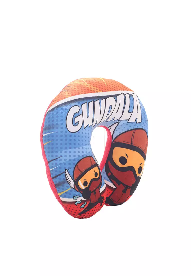Bantal Leher Headrest Gundala Biru Merah