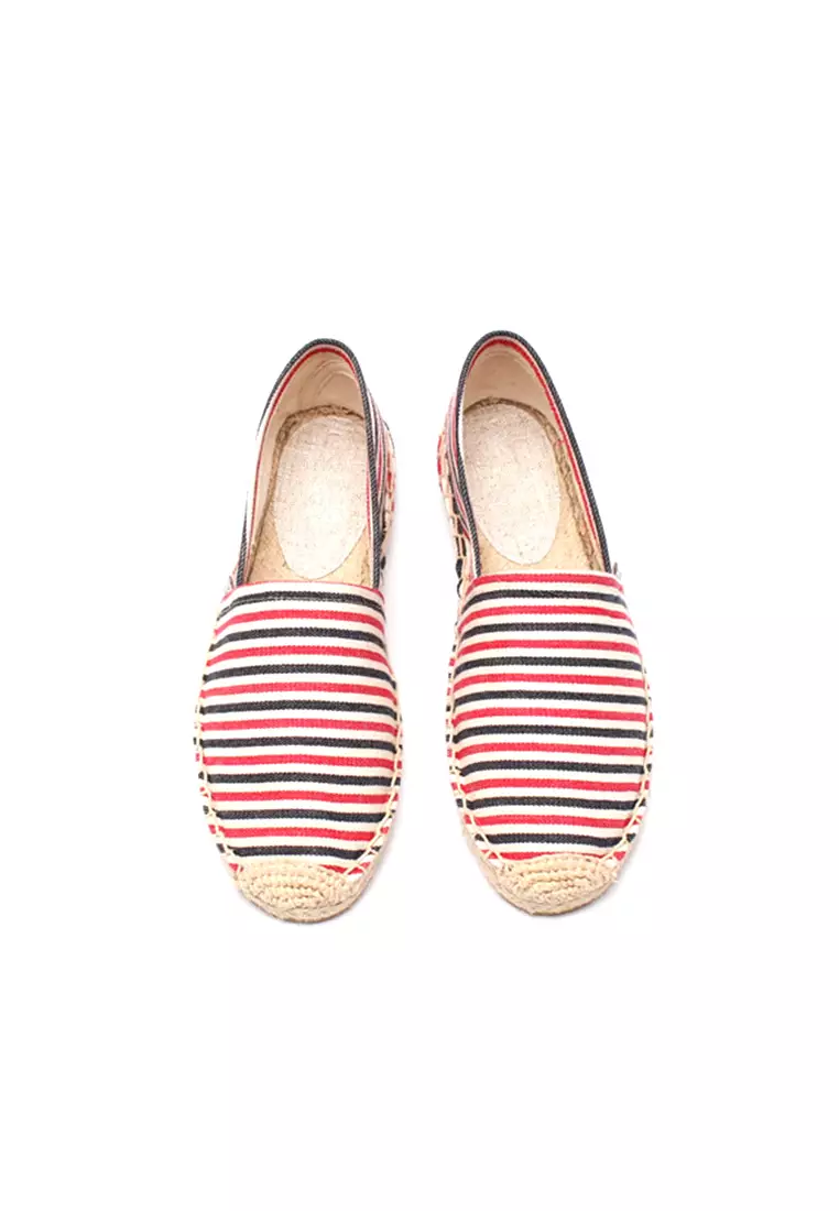 Contrast Stripes Canvas Espadrilles HB5