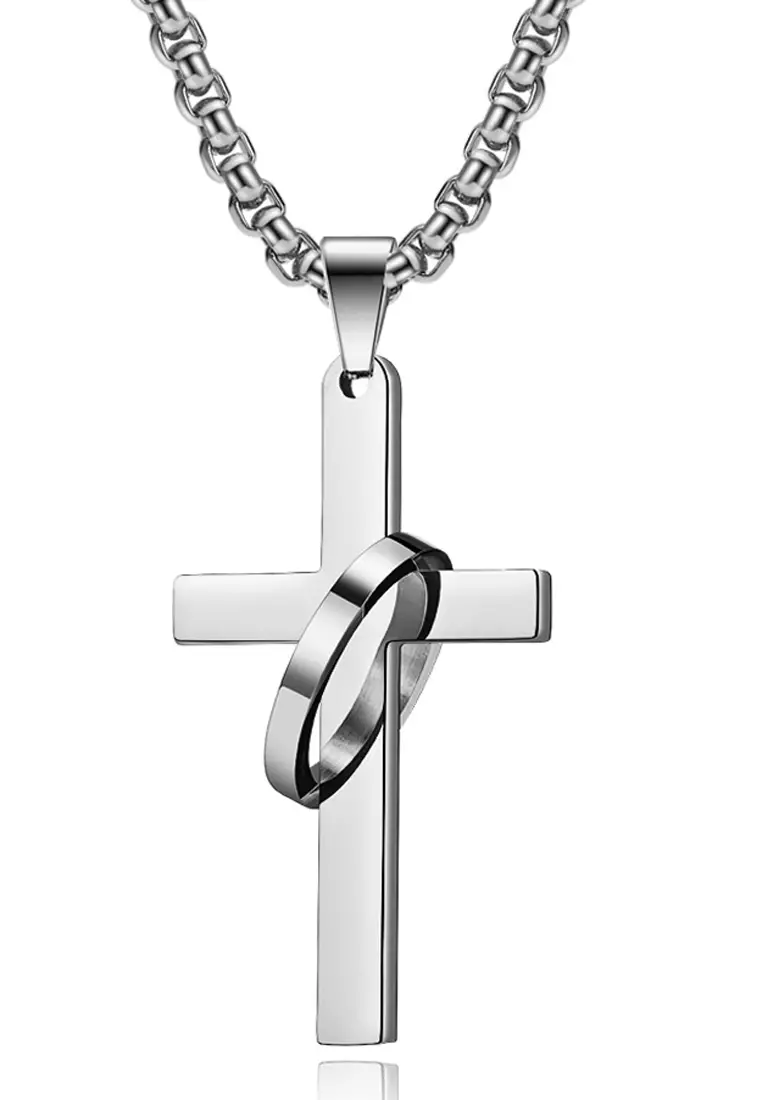 Titanium Cross Pendant Necklace