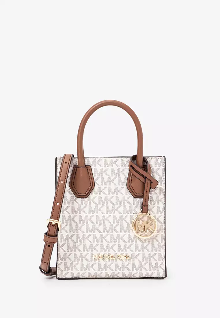 Buy MICHAEL KORS Mercer ExtraSmall Logo and Leather Crossbody Bag