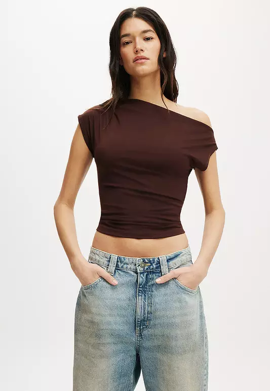 Georgie One Shoulder Short Sleeve Top